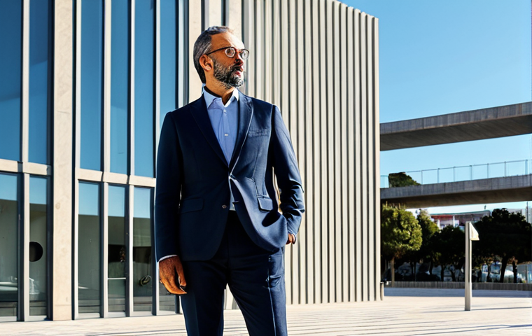 중력의 양자화 문제 - Modern Architect in Lisbon**
"A professional architect, fully clothed in a stylish yet modest outfi...